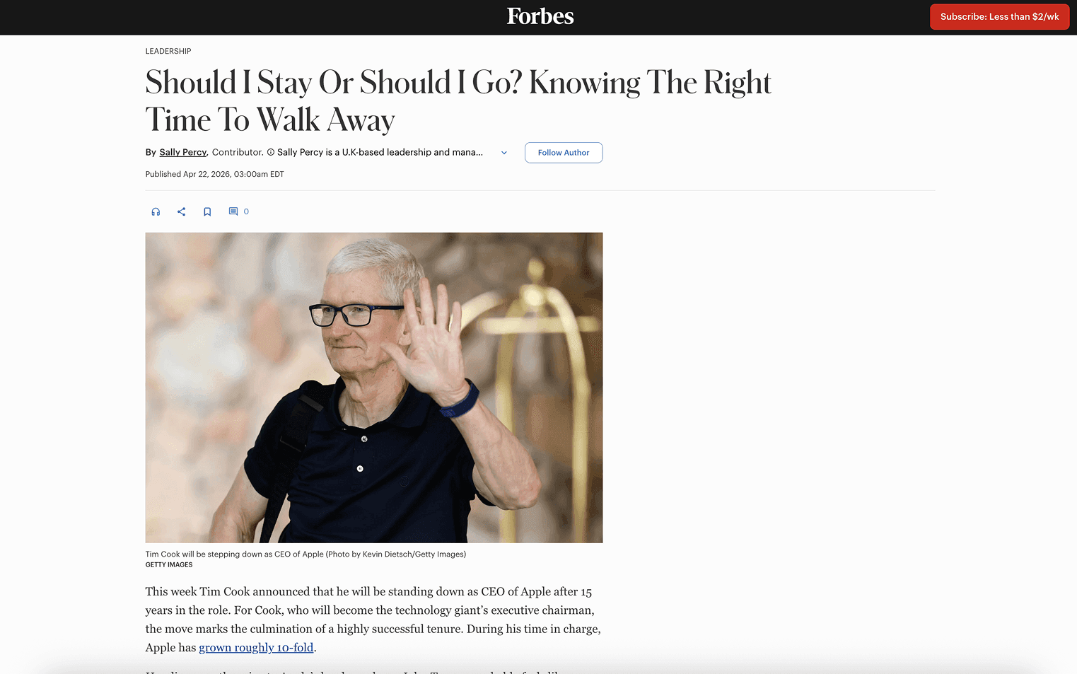 Forbes - Should I Stay Or Should I Go? Knowing The Right Time To Walk Away