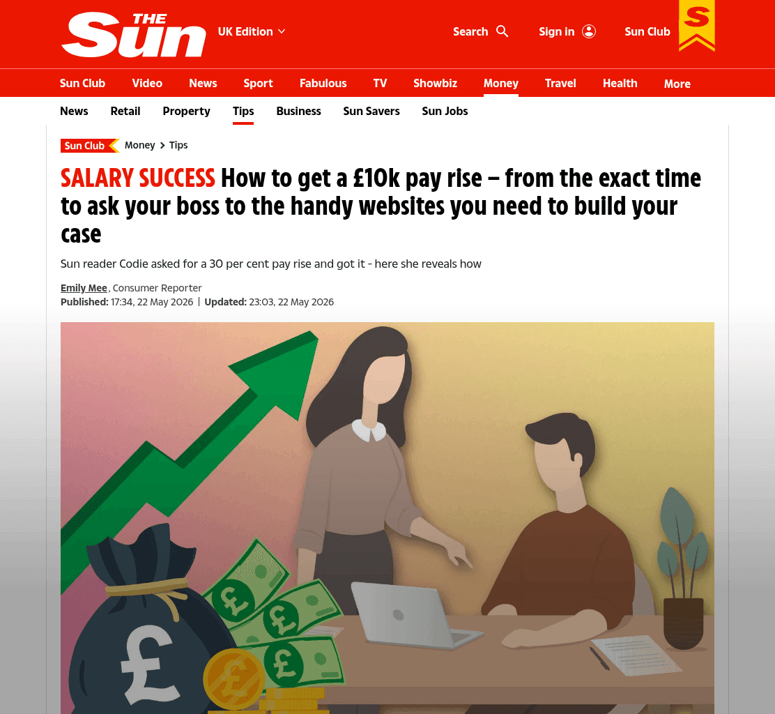 The Sun - How to get a £10k pay rise - including the exact time to ask your boss