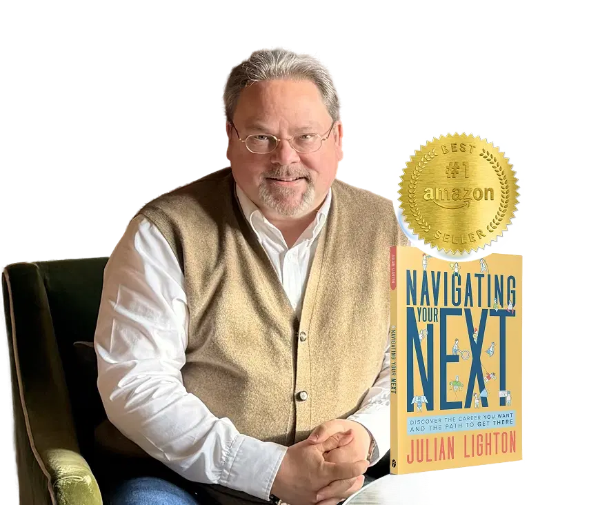 Julian Lighton with his book Navigating Your Next - Amazon #1 Best Seller