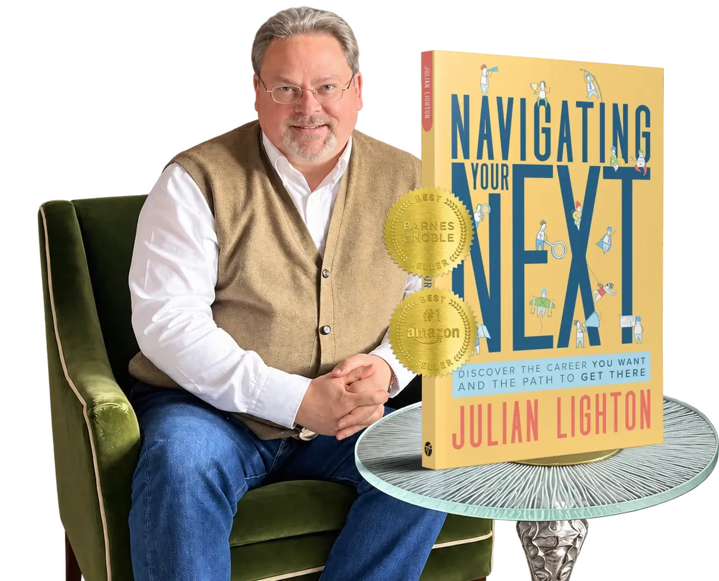 Julian Lighton with his book Navigating Your Next - Amazon #1 Best Seller
